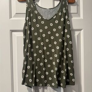 Market & Spruce Olive Floral Tank Top